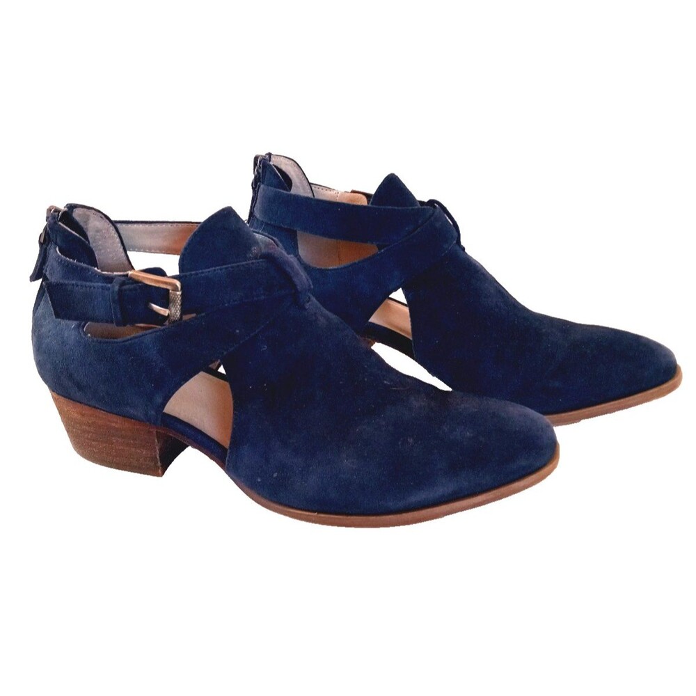 Caslon Sadie Blue Suede Booties Ankle High Shoes Size 8